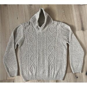 Luca Nobili Wool Blend Heather Beige Knit Sweater - Made in Italy- XL *H14